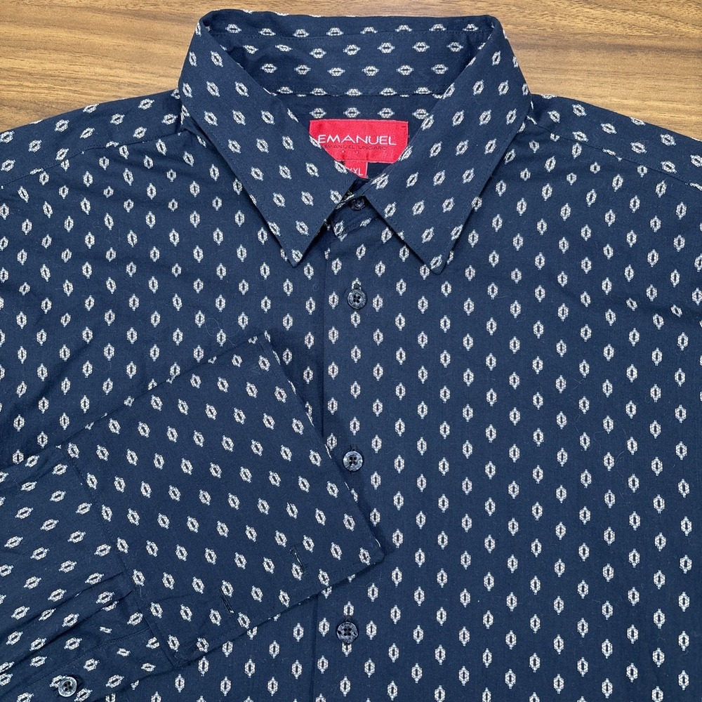Emmanuel Ungaro Mens Black 100% Cotton French Cuff Long Slv Button Dn‎ Shirt XXL